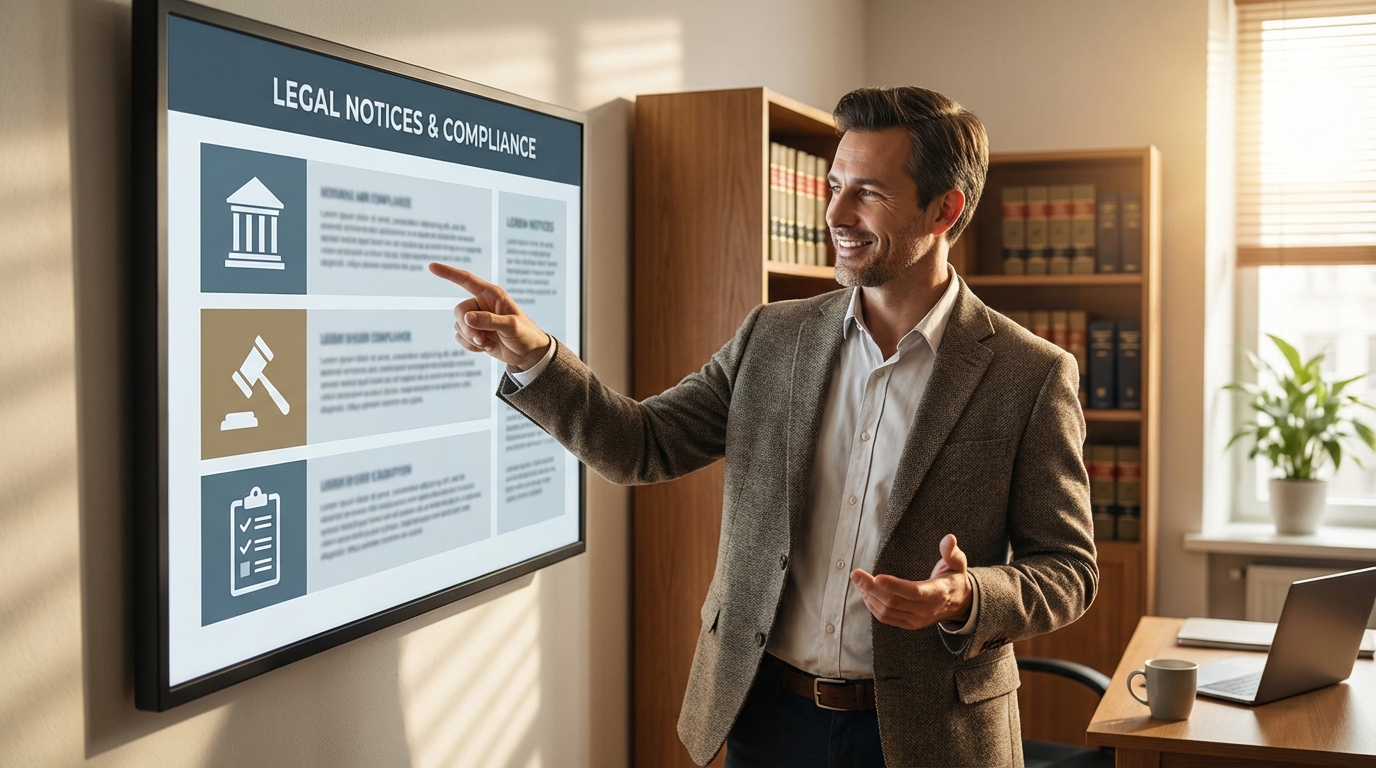 découvrez les informations essentielles à afficher dans les mentions légales d'un avocat et les emplacements recommandés pour leur publication afin de garantir la conformité légale.